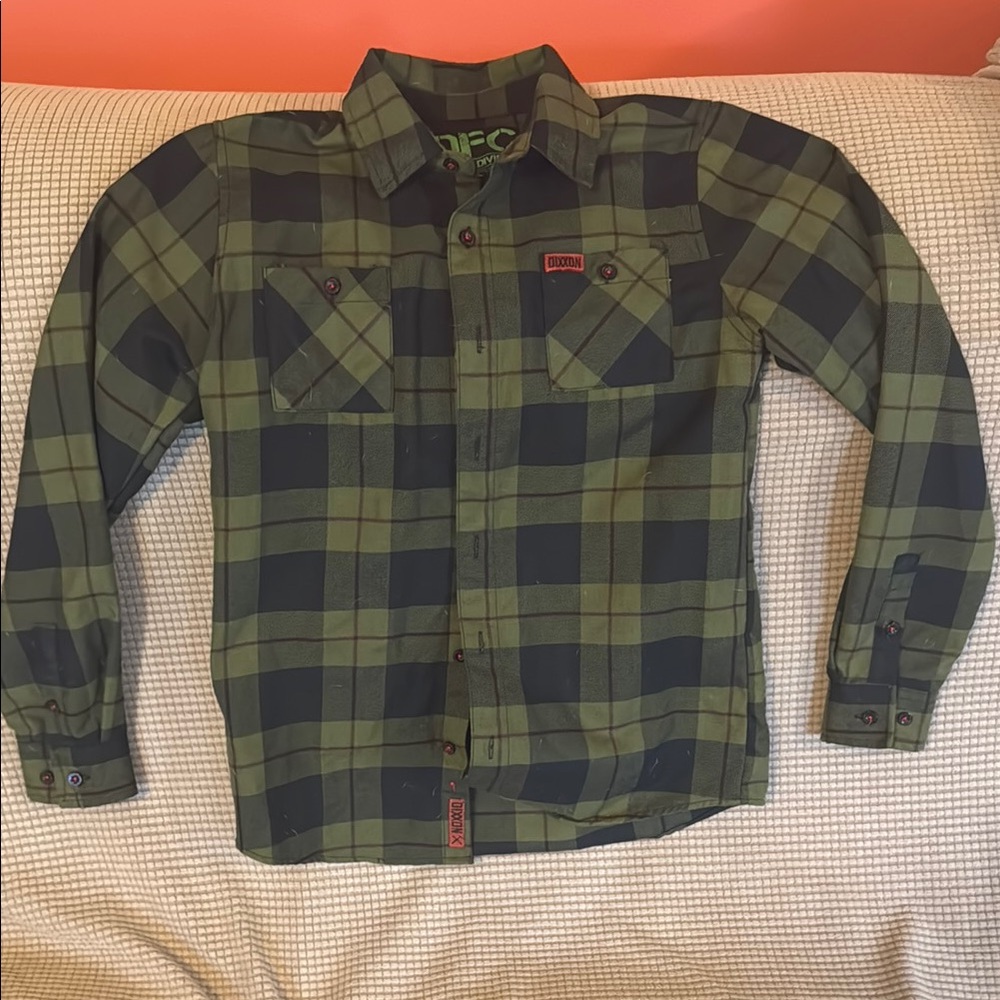 DIXXON Green and Black Flannel Button Down